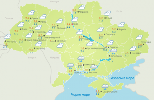 Погода 8 січня: в Україні буде хмарно та прохолодно