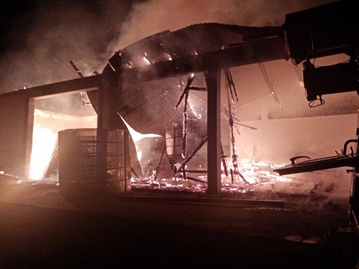 Пожежа на Берегівщині: палала будівля на території фермерського господарства