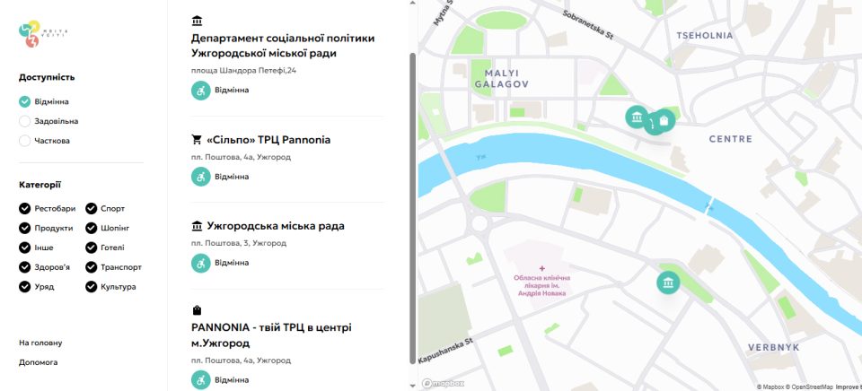 карта безбар*єрність