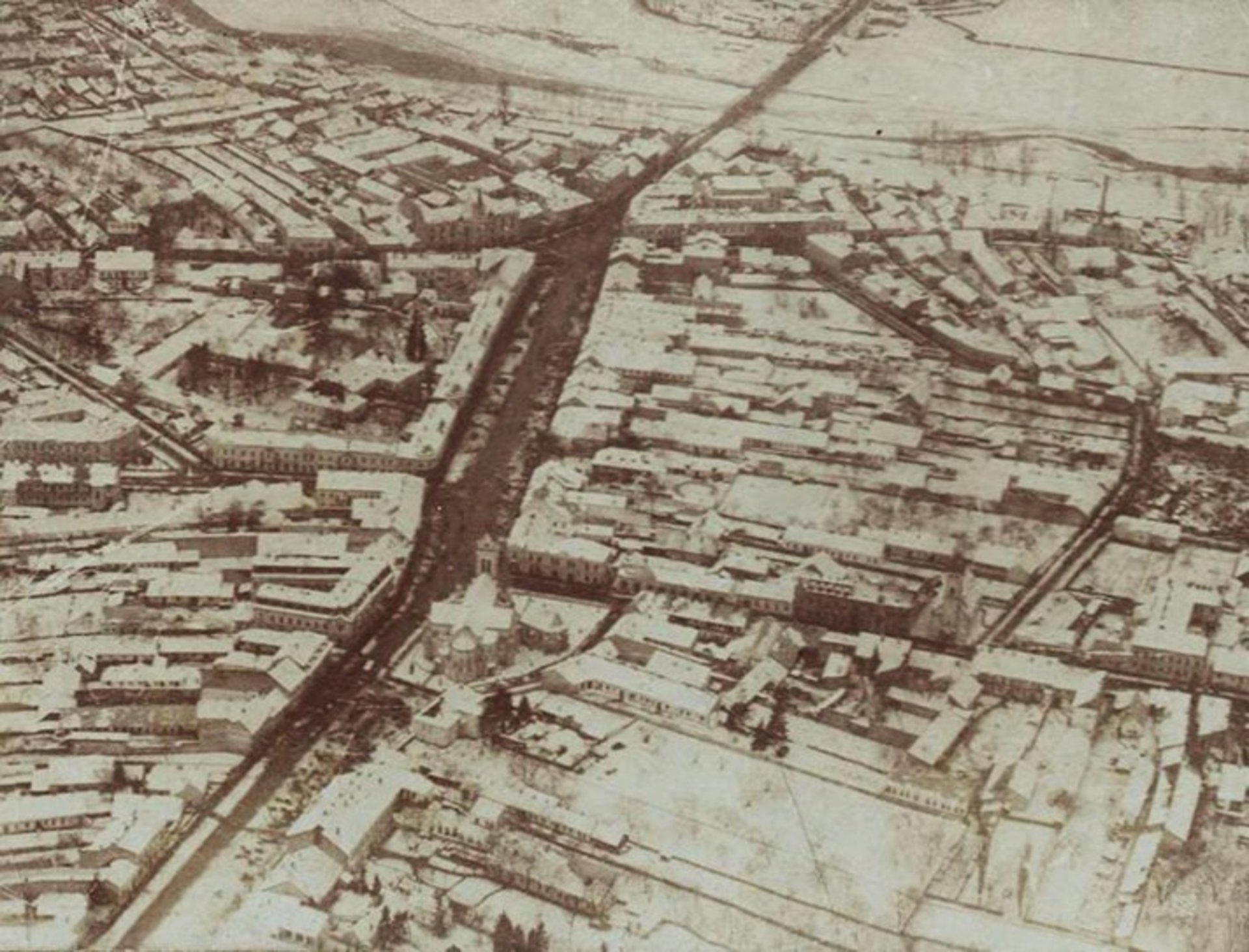 Зимове Мукачева з висоти пташиного польоту. 1923 р., Золтан Локер